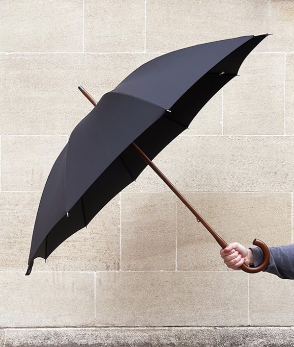 French solid stick ‘English Mount’ umbrella, black