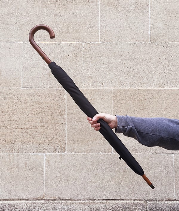 French solid stick ‘English Mount’ umbrella, black