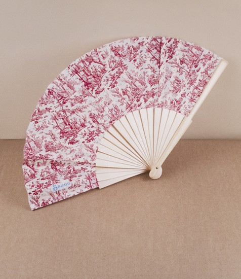French Toile de Jouy hand fan