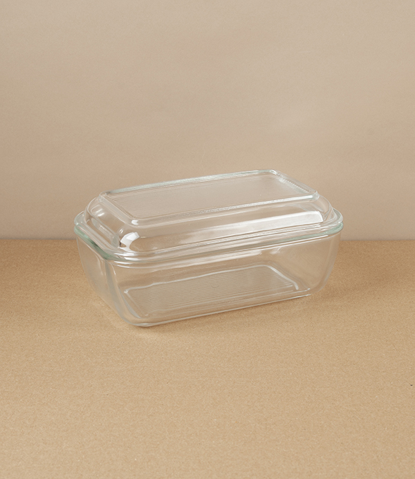 Butter Dish, Pressed Glass, France