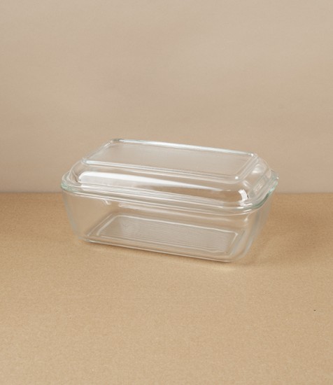 Butter Dish, Pressed Glass, France
