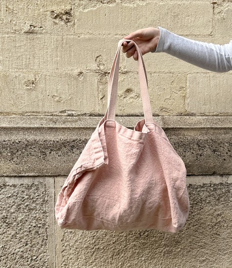 French Linen Woven Large Tote, Pétale