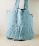French Linen Over-Sized Woven Carry-All, Vert de Gris