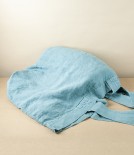 French Linen Over-Sized Woven Carry-All, Vert de Gris