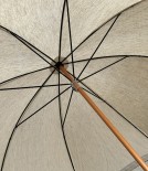French Linen Fit-Up Parasol-Umbrella, Navy Trim