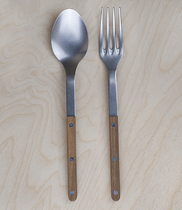 French teak handled serving set 26cm