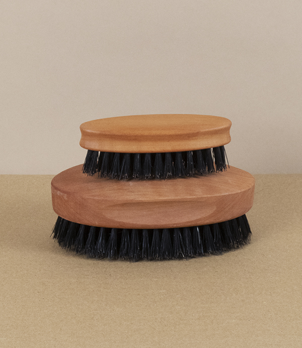Pear wood and bristle beard brush