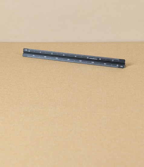 German Drafting Scale, Machined Aluminium, Black