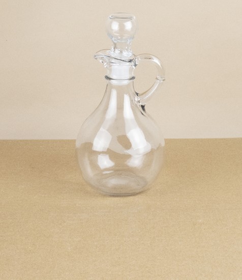 Pressed Glass Cruet for Oil or Vinegar