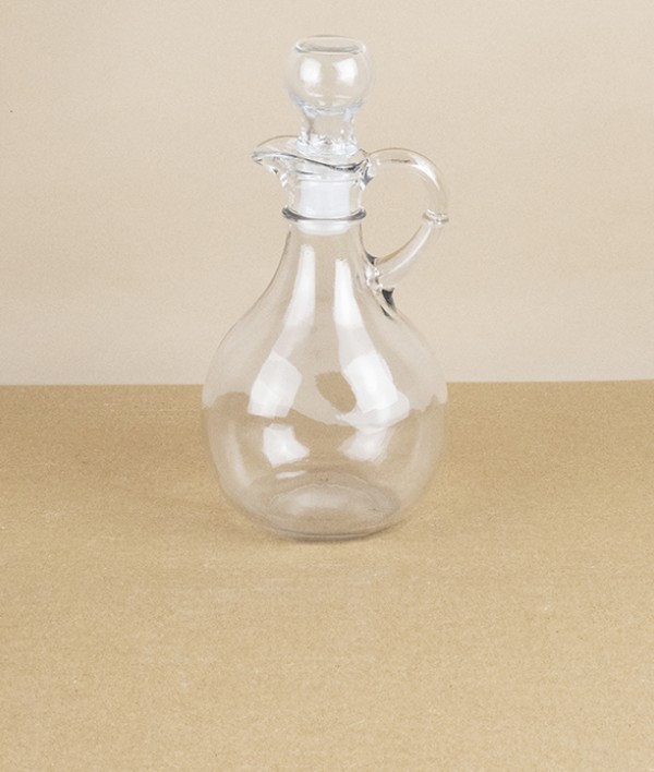 Pressed Glass Cruet for Oil or Vinegar