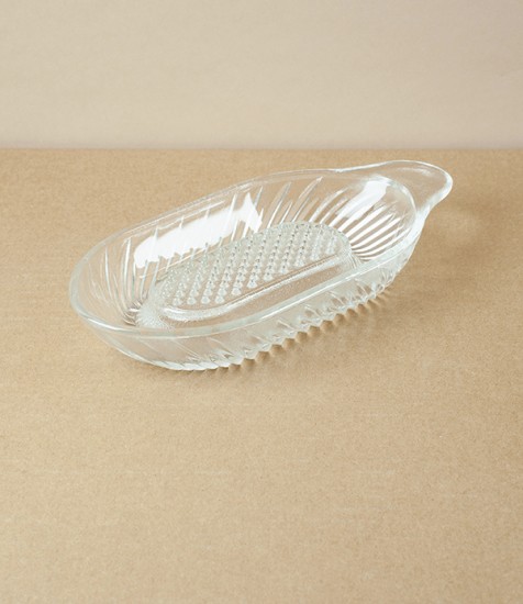 Apple & Fruit Grater, Pressed Glass