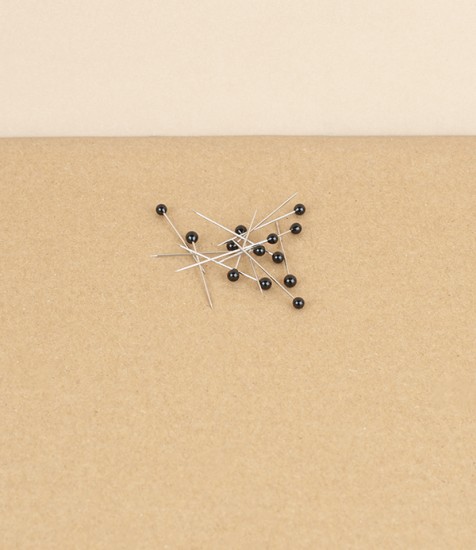 French glass headed pins, Black
