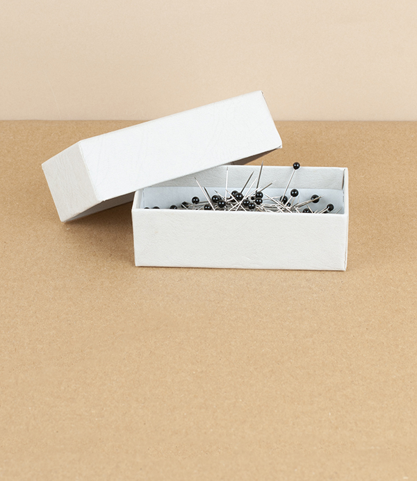 French glass headed pins, Black