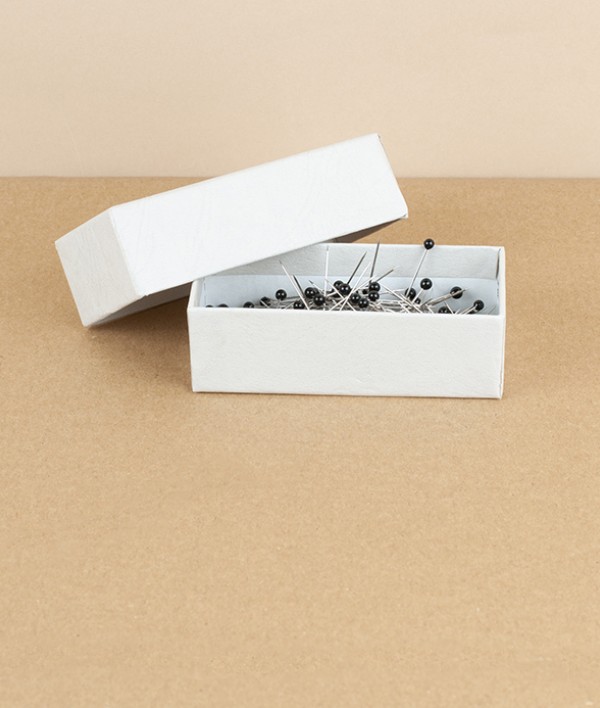 French glass headed pins, Black