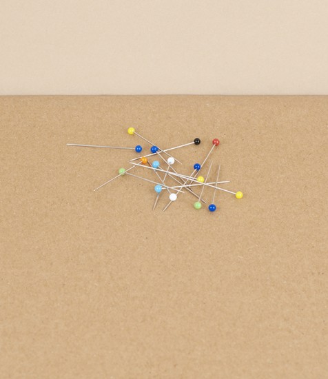 French glass headed pins, Assorted colours