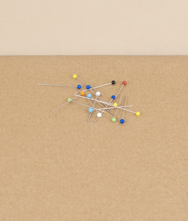 French glass headed pins, Assorted colours