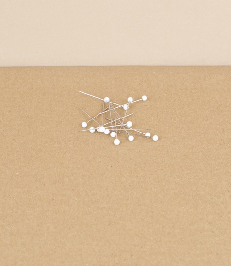 French glass headed pins, White