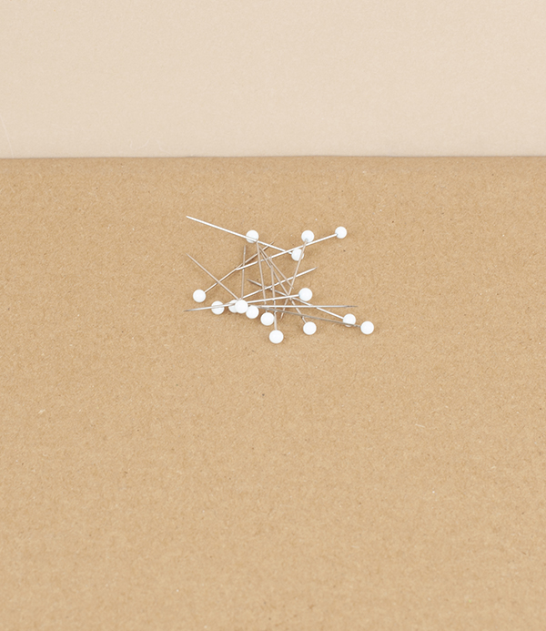 French glass headed pins, White