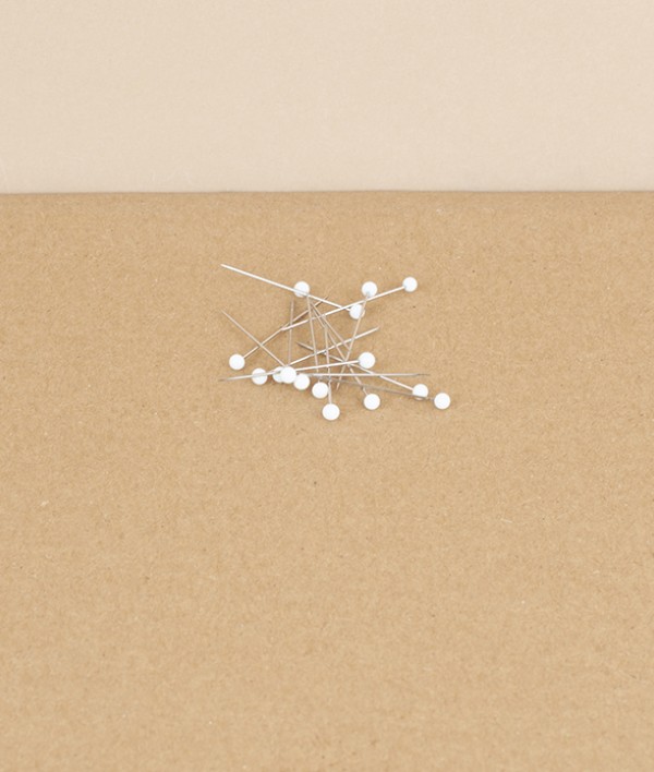 French glass headed pins, White