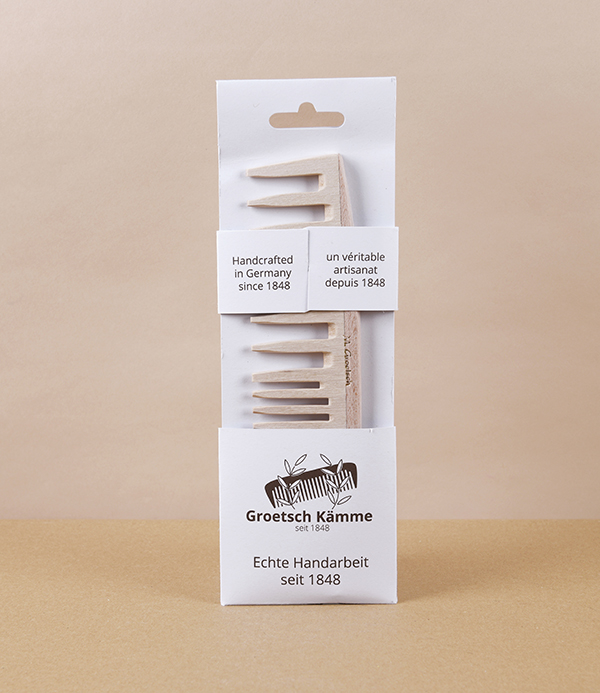 Groetsch Wooden Wide-Tooth Dress Comb for Curly Hair, Maple Wood