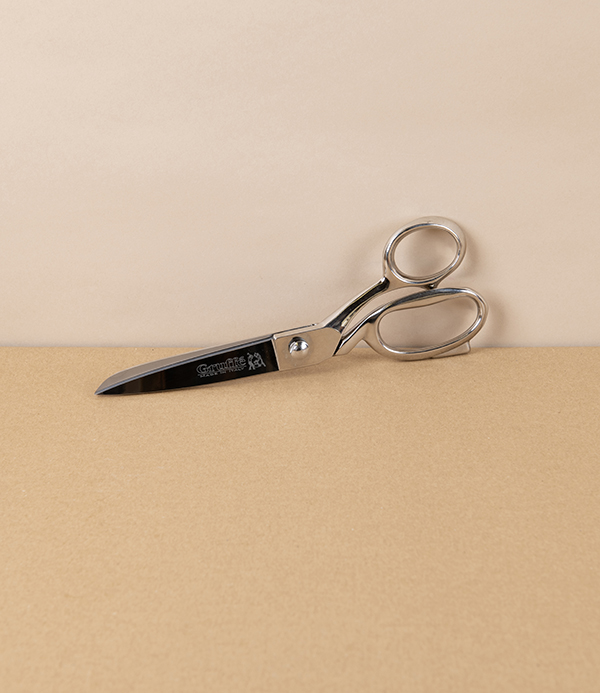 Gruffé Italian Tailor's Shears, Knife Edge, All Nickel Plated, 8”