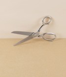 Gruffé Italian Tailor's Shears, Knife Edge, All Nickel Plated, 8”