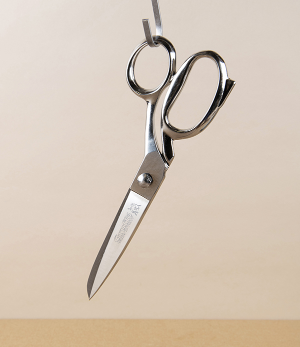 Gruffé Italian Tailor's Shears, Knife Edge, All Nickel Plated, 8”