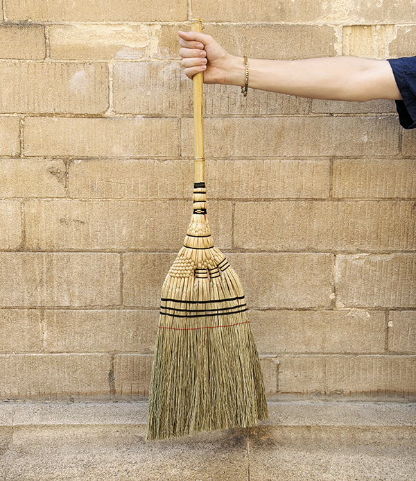 Gunma Japanese Three-Bundle Broom or Sweeper, Woven Sorghum