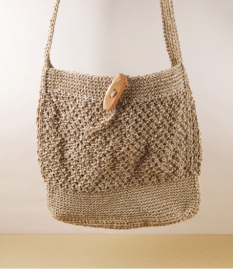 Japanese Hand-Crocheted Shoulder Bag, Sasawashi
