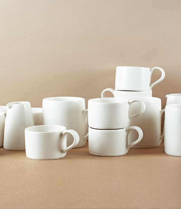 Mihaly Herczeg Hand Thrown Low Mug, White
