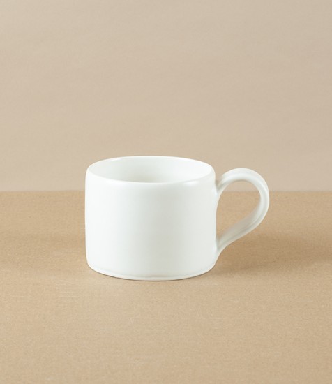 Mihaly Herczeg Hand Thrown Low Mug, White