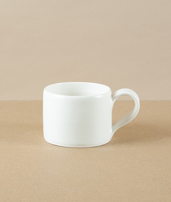 Mihaly Herczeg Hand Thrown Low Mug, White
