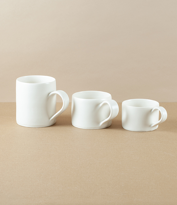Mihaly Herczeg Hand Thrown Low Mug, White