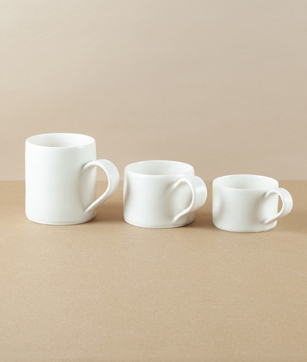 Mihaly Herczeg Hand Thrown Low Mug, White