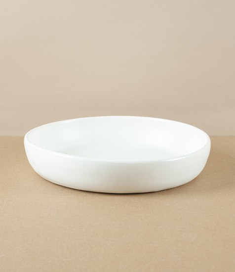 Mihaly Herczeg Hand Thrown Porcelain Pasta Dish, White
