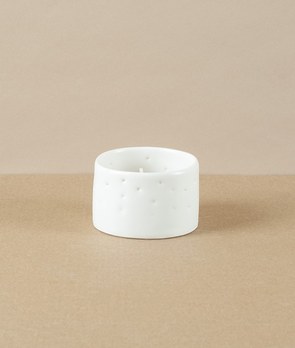 Mihaly Herczeg Hand Thrown Tea Light Holder, White