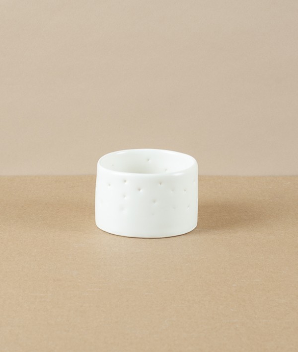 Mihaly Herczeg Hand Thrown Tea Light Holder, White