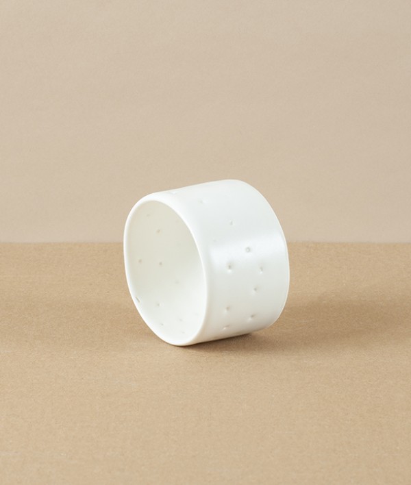 Mihaly Herczeg Hand Thrown Tea Light Holder, White