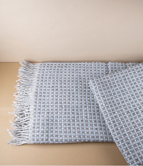 Finnish 100% Wool 'Havas' Blanket, Natural Dyed Woad