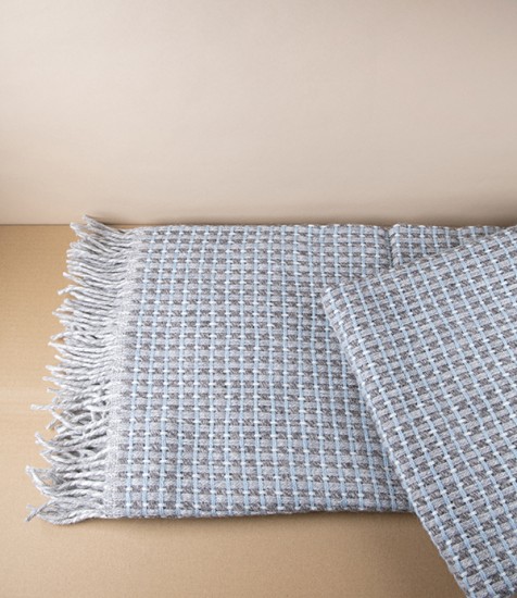 Finnish 100% Wool 'Havas' Blanket, Natural Dyed Woad
