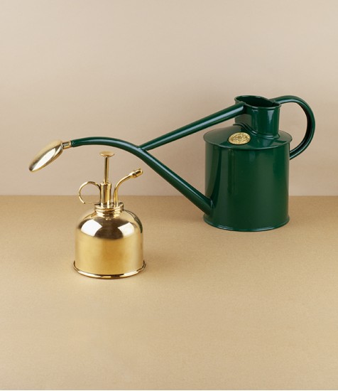 Haws Indoor Watering Set, Green & Brass