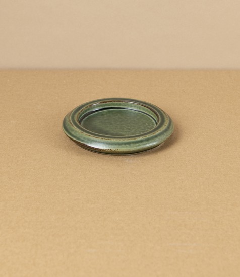 Seto Porcelain Hibi Incense Tray, Circular Green