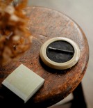 Seto Porcelain Hibi Incense Tray, Circular Yellow