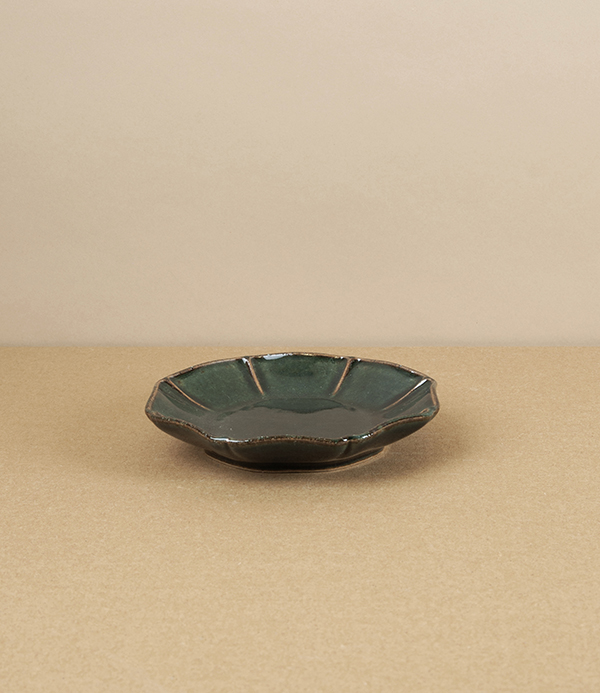 Hitohana Japanese Earthenware Cup & Saucer, Navy