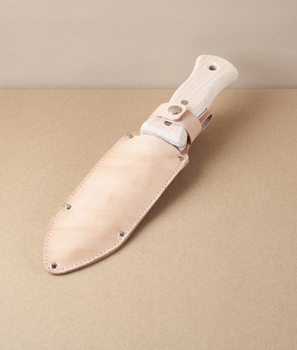 Hori Hori, Snow Beech, with Undyed Leather Sheath