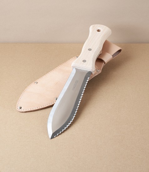Hori Hori, Snow Beech, with Undyed Leather Sheath