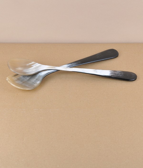 Hand Made Ox-Horn Salad Servers