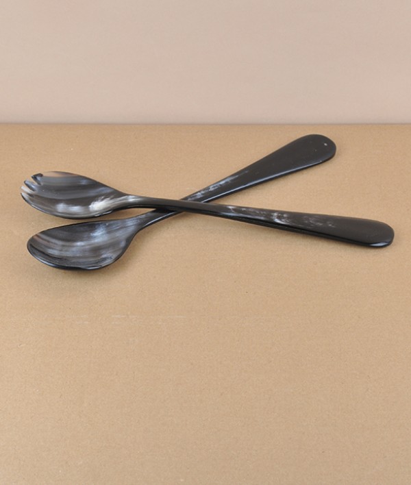 Hand Made Ox-Horn Salad Servers