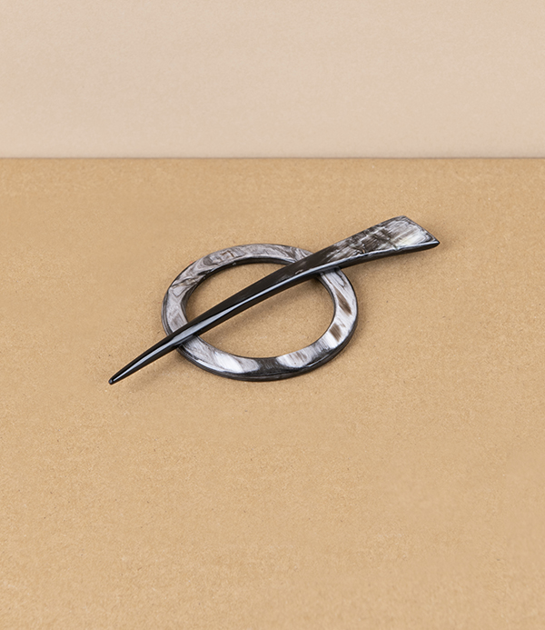 English Hand Made Natural Horn Scarf Clip