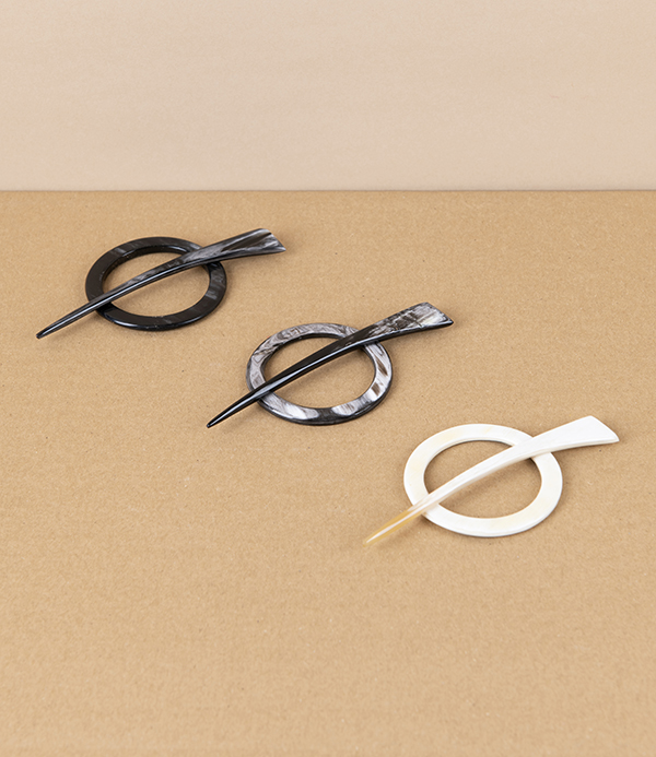 English Hand Made Natural Horn Scarf Clip